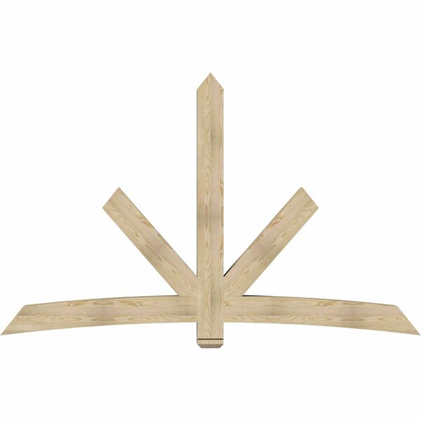 Ekena Millwork Alberta Rough Sawn Timber Gable Bracket, Douglas Fir, 96"W x 60"H x 6"D x 6"F, 15/12 Pitch GBW096X60X0606ALB00RDF - main